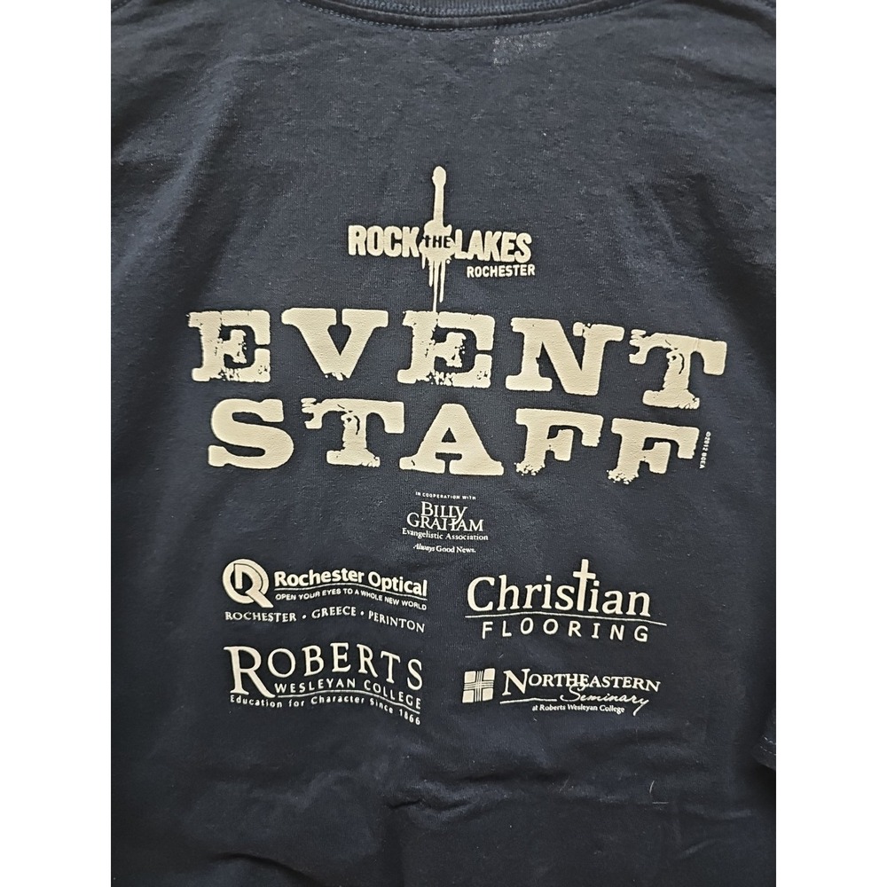Rare Blue Vtg Billy Graham Evangelist Rock the Lakes Event Staff T Shirt Sz 2xl - Picture 10 of 12